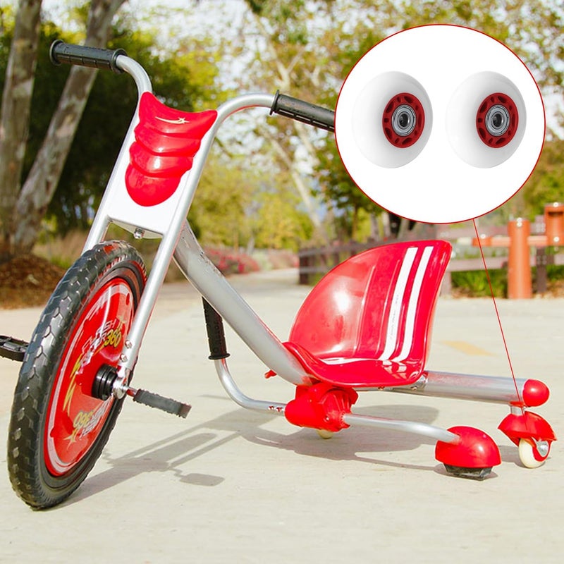 KAMIER Caster Wheels 68mm x 24mm Replacement for Razor 360 FlashRider RipRider PowerRider Drifting Caster Trike Tricycle RipStik Ripster Kids Scooter Skateboard CasterBoard Wheel Parts Red (2 pack) - Image 3